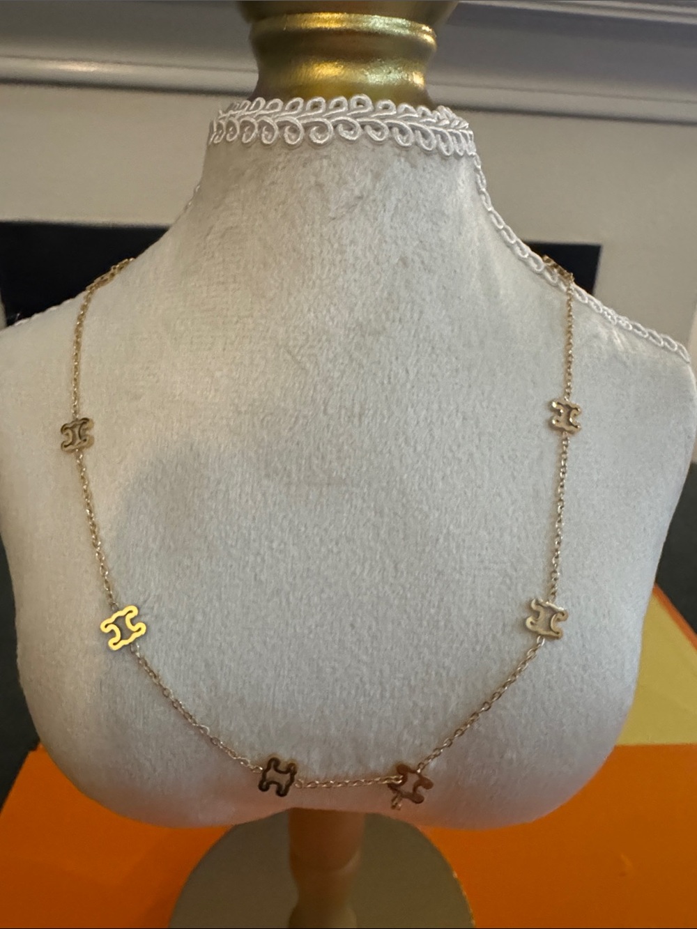 Gold Link Motif Long Necklace - Women Jewelry